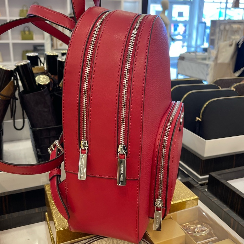 MICHAEL KORS Jaycee Md Zip Pocket Pebbled Leather Backpack
Dark Raspberry 
NWT - Picture 3 of 16